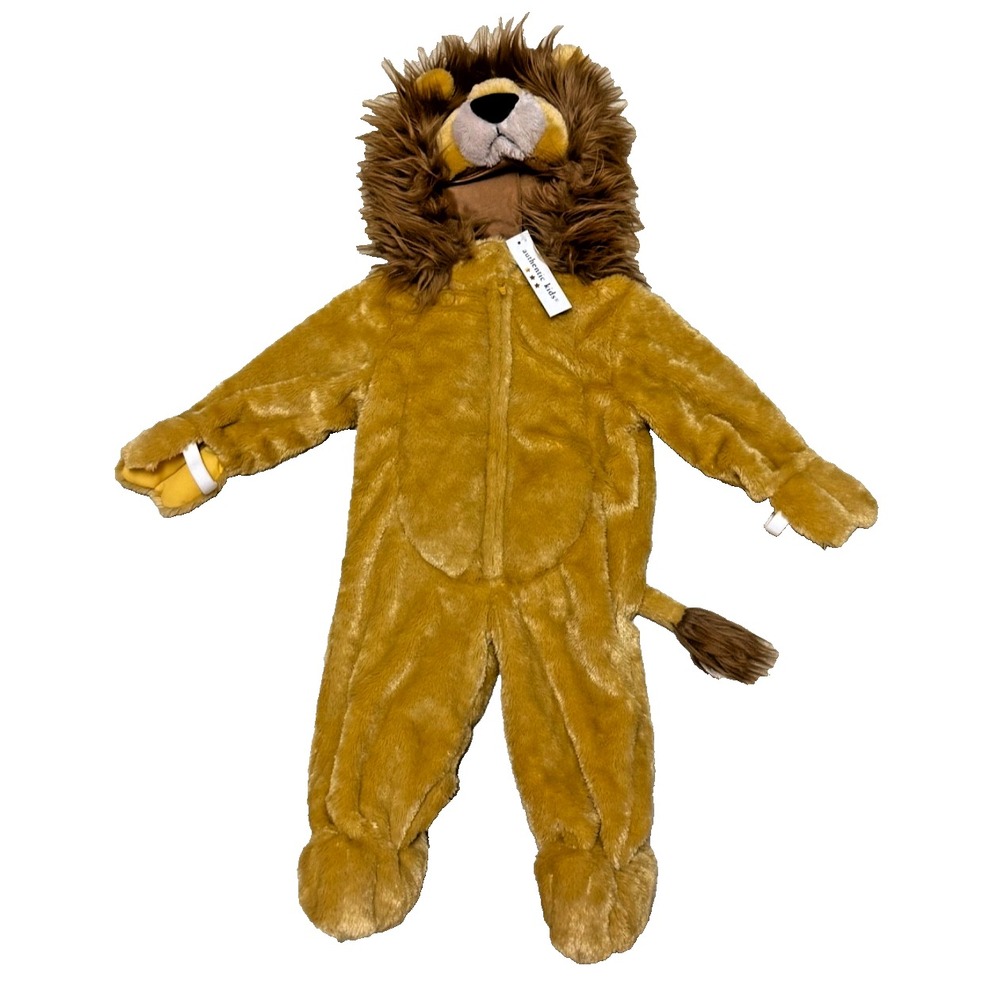 Authentic Kids Lion Costume, Zip up with Hood, Size 12 months